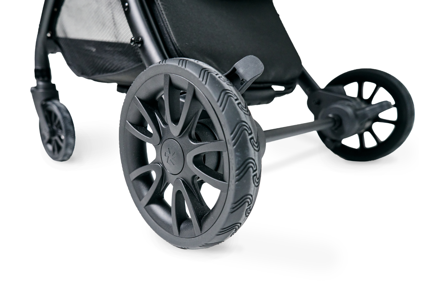 close up shot of stroller wheels
