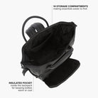 shot of inside of diaper backpack
