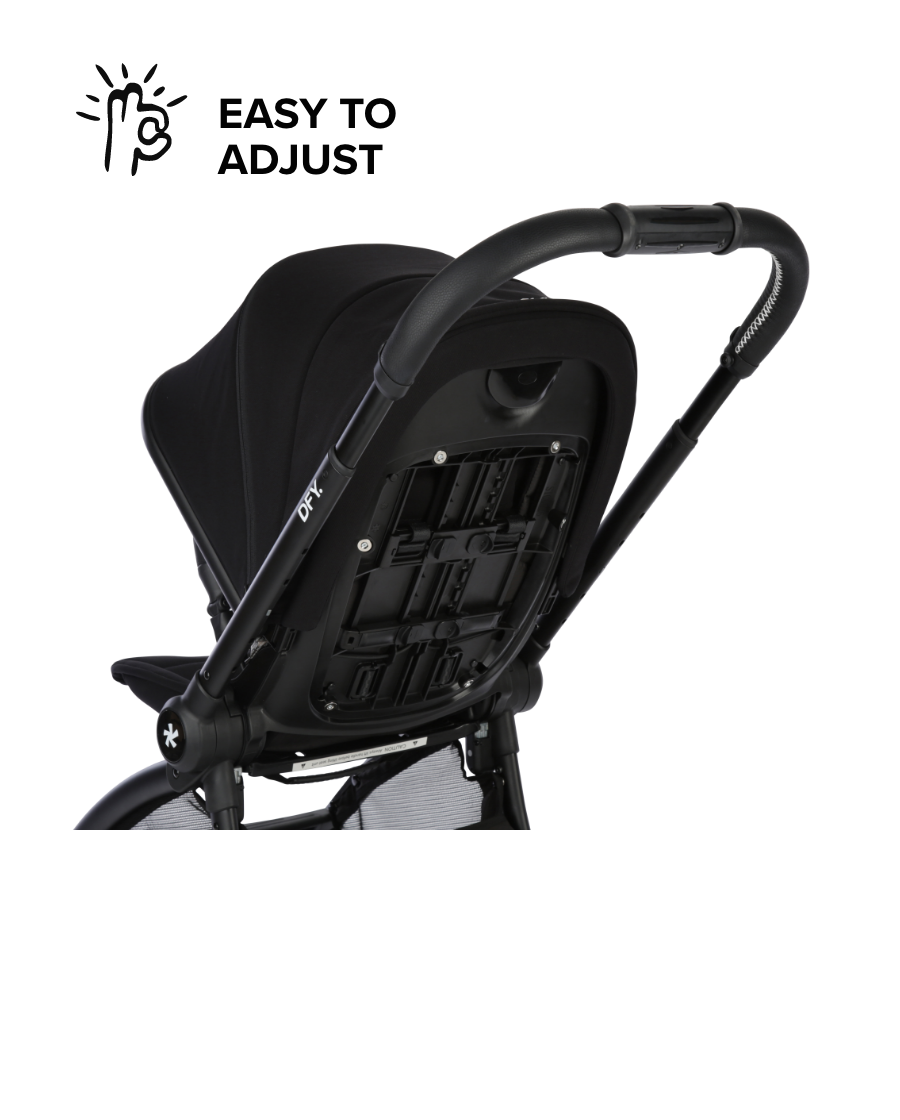 Image of back of stroller showing back  panel removed